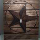 Western Texas Star Canvas Print Wall Art - Country Rustic Wood Grain Farmhouse Barn - Wall Decor Modern Artwork Paintings Pictures for Living Room Stretched and Framed Ready to Hang - 24" x 36"