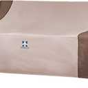 HAMLER Patio Sofa Cover - Heavy Duty Waterproof, 2-Seater Outdoor Couch Cover, Air Vents & Handles, Fits up to 48" W x 26" D x 24" H, Brown & Beige