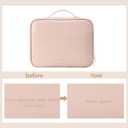 RIGHT AWAY Travel Toiletry Bag for Women,Large Makeup Bag& Cases,Waterproof Cosmetic Organizer Bag with Compartments,Portable Make Up Bag for Travel Size Toiletries,Skincare,Brushes Set,Pink