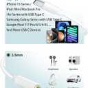 2 x USB C to 3.5mm Audio Aux Jack Cable, 2Pack [3.3ft] Type C to 3.5mm Headphone Car Stereo Cord for iPhone 17 Air/16/15 Pro Max Plus,Samsung Galaxy S25 S24,Note,Pixel 10 9 8, iPad Pro,MacBook