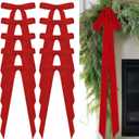24 Pcs Velvet Bows Christmas Tree Ornaments Vintage Velvet Ribbon Bows for Tree Garland Wreath Indoor Xmas Decorations(9 x 13 Inch,Width of 1 1/2",Red)