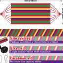 Windyun 2 Sets Cotton Canvas Hammock Large Double Hammock 400lbs Portable Camping Hammocks for Outside with Carrying Bag Sturdy Metal Knot Ropes and Tree Straps for Travel Patio Garden Backyard (Red)