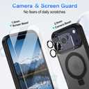 Lamcase for iPhone 17 Pro Max Case,with Magnetic Invisible Stand [Military Drop Protection] [Compatible with MagSafe] Shockproof Slim Translucent Anti-Slip with 2 Screen Protector,Black