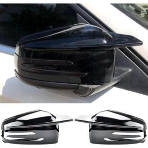 Side Mirror Cap Covers For Mercedes Benz W176 W246 W212 W204 C117 X156 X204 W221 C218 A B C E S CLA GLA GLK Class Black Replace (black)