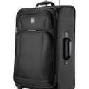 Skyway Epic Softside Medium Checked Luggage - Lightweight Suitcase with Wheels | TSA Approved Travel Bag | Spinner Suitcase | Large Luggage Set with Telescoping Handle, 24 inch, Black