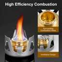 Mini Alcohol Stove Alcohol Burner, Lightweight Brass Spirit Burner with Aluminium Stand, Backpacking Stove for Outdoor Camping, Hiking, Backpacking, Picnic (Gold)