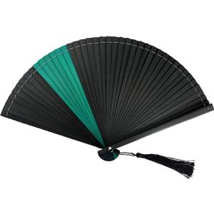 Hand Fan for Vintage Japanese Bamboo Silk Elegant for Dance Music Festival Wedding Church Decoration Party (Multi coloured, Medium)