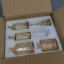 Gold Amber Glass Bud Vases Set of 10, Small Vases for Flowers, Champagne Mini Vintage Vases for Centerpieces,Bud Vase in Bulk for Wedding Decor,Single Flowers,Office and Home Table Flower Deaaaaaaaaaacor