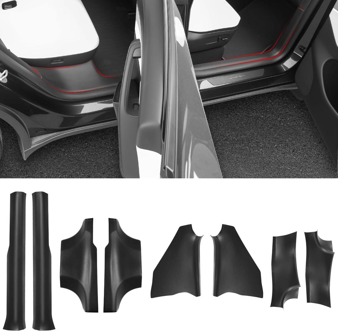 Door Sill Protector for Tesla Model Y 2025 2026 Juniper Front and Rear Door Sill Scuff Plate Guard for Model Y 5 Seater Dirt-Proof and Easy to Clean TPE 8pcs (Not fit 2026 Standard & Performance)