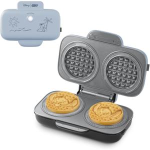 Disney | Dash MultiMaker Double Mini Maker System - Convenient Electric Waffle Maker - Features Interchangeable, Dishwasher-Safe Plates - Quick Cleanup & Simple Setup - Lilo & Stitch Design