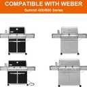 Full-Size Griddle Inserts for Weber Summit 400 Gas Grills, Flat Top Griddle Replacement Parts for Summit E-420 E-450 E-470 S-470, Replace for Weber 67550 Grates