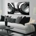 Black and White Wall Art for Living Room Abstract Wall Decor for Bedroom Gray Home Office Decor Ready to Hang 24 x 48 Inch