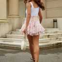 Flowy Shorts for Women Casual Boho Floral Skorts Ruffle Mini Skirts Running Tennis Butterfly Chiffon Shorts (S)