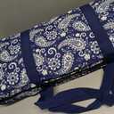 Mose Cafolo American Mahjong Set, Blue Paisley Carrying Bag,166 Premium White Tiles,4 All-in-One Color Rack/Pushers Complete Mahjong Tiles Set 