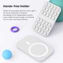 Patented Magnetic Sticky Phone Suction Grip Mount for MagSafe Case,Magnet Silicone Portable Stand Holder for iPhone 16/15/14/13/12 Series and Android, Hands-Free Selfies and Videos (White)