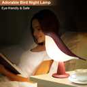 VoMii Bird Desk Lamp, Small Table Lamp Cordless Touch Dimmable Night Light with 3 Color Temperature, Rechargeable Decorative Lamps for Bedroom Bedside Nightstand, Desk Decor, Bird Gifts