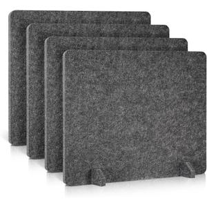 4 Pack Acoustic Desk Dividers Desk Partition (Dark Gray)