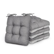 Love's cabin Memory Foam Chair Cushions Set of 4, 15.5"x15.5"x3.5" Indoor & Outdoor Seat Pads for Dining, Kitchen, Office, Patio Chairs  Grey