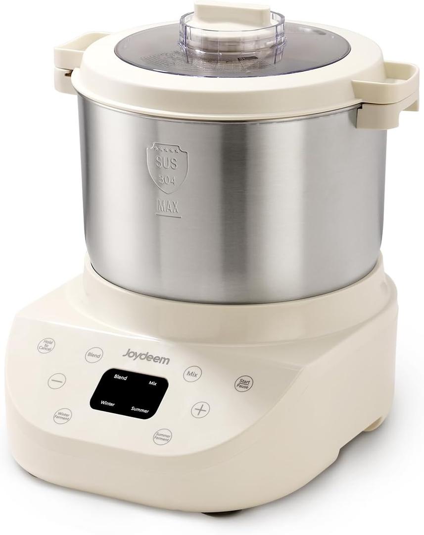 Joydeem Electric Dough Maker, 9.5Qt with Winter & Summer Fermentation, Dual Functions (MIX for Dough/Kneading, BLEND for Filling) - Ideal for Bread, Pizza, Roti, Dumplings, Sourdough, HMJ-A901