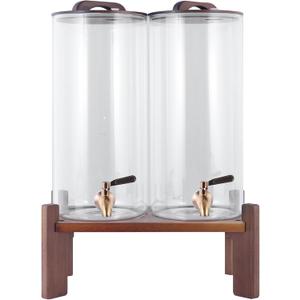 2PCS 1.6 Gallon Drink Dispenser,Glass Water Dispenser with Stand,Beverage Dispenser with Stainless Steel Spigot,Drink Dispensers for Parties,Bars,Restaurants