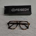 FEISEDY Aviator Frame Glasses for Women Men Blue Light Blocking Glasses Anti Glare Computer Eyeglasses B0039 (Leopard)