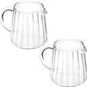 High Borosilicate Glass Creamer Pitcher  - Durable Heat Resisting Milk Jug with Drip-Free Spout, Comfort-Grip Handle and Chic Wave Design - Dishwasher and Microwave Safe