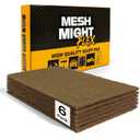 Flex 6-Pack Scuff Pads 6x9  Non-Woven Abrasive Hand Pads with Silicon Carbide for Sanding, Paint Color Blend, Surface Prep  Automotive, Auto Body, Woodworking (Brown)