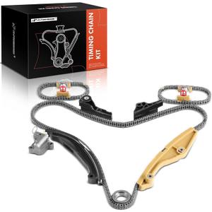 A-Premium Engine Timing Chain Kit W/Tensioner & Guide [fits DOHC, V6 3.5L 3.7L] Compatible with Ford F-150 11-12 15-16, Explorer Mustang 11-17, Taurus, Transit-150 & Lincoln MKS, MKZ, MKX & More