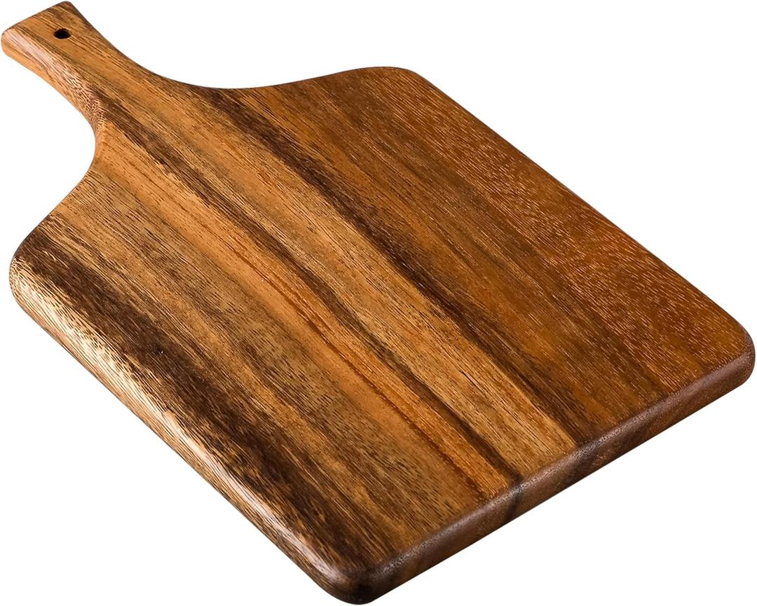 SOFE Walnut Wood Cutting Board with Handle, Rectangle Cheese Serving Board, Wooden Chopping Board Kitchen Charcuterie Board, Decorative Trays for Serving Food Bread Fruit Snack Meat, 15" X 8.7"