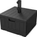Helios&Hestia 3-in-1 Plastic Patio Umbrella Base Stand Weight with Wheels 176lbs with Sand Filled, Can be Used as Outdoor Coffee End Table, Flower Planter Box, Fits 7 to 11ft Market Umbrellas, Black