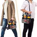 Busiuw Double -Deck Clear Lunch Bag for Work with Adjustable Shoulder Strap and Top Compartment for Work, Picnic, Beach, School