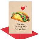 Anvianthor Anniversary Card to Husband - 5 x 7 in Funny Valentines Card for Him, Punny Taco Fathers Day Cards for Husband Boyfriend Fiance Man, Cute from Wife Girlfriend, Set of 3