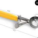 New Star Foodservice 537713 Commercial-Grade Thumb Press Food Disher/Ice Cream Scoop, 18/8 Stainless Steel, 2 oz, Size 20, Orange