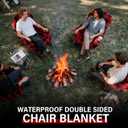 Waterproof Double Sided Chair Blanket, Cozy Sherpa Camping Blanket, Folding Outdoor Chair Covers for Patio, Lawn, Bonfire, Pool & Office Chairs (Red)
