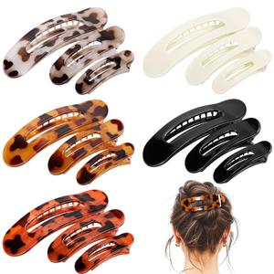 15 PCS Flat Hair Clips for Women & Girls, 5 Colors French Flat Claw Clips 3 Sizes Accessories Barrettes for Thin Thick Fine Hair