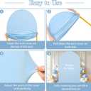 Blue Arch Backdrop Cover, Set of 2 Spandex Fitted Stretchy Arch Stand Covers, 2-Sided Round Top Chiara Backdrop Cover for Birthday Party Baby Shower Wedding Banquet Arch Decoration