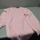 Womens V Neck Long Sleeve Cable Knit Fall Dresses Elegant Babydoll Sweater Dress (Large, Pink)