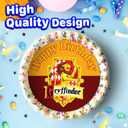 7.5 Inch Edible Cake Toppers Harry Potter Gryffindor Crest White Themed Birthday Party Collection of Edible Cake Decorations