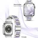 Dressy Silver iWatch Bands for Women - Compatible with Apple Watch Series 10-1/SE/Ultra, Fits 38mm 40mm 41mm 42mm 44mm 46mm - Luxury Designer Bracelet, Bling Jewelry Strap