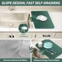 Dish Drying Mat for Kitchen Counter, with Built-in Drain Lip, Food-Grade Silicone, Easy Clean Pad for Countertop Protection, Multi-Functional Use (18x11.8, Dark Green)