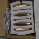 Goo-Ki 6 Pack Champagne Bronze Cabinet Drawer Knobs - 2.2" Full Length Modern Gold Bar Knob Small Single Hole Pull Kitchen Hardware for Dresser Cupboard Bathroom Wardrobe, 1751CB-DK
