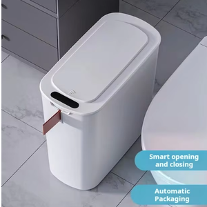 Automatic Small Bathroom Trash Can with Lid - Slim Motion Sensor Smart Trash Bin for Office Kitchen 2.6 Gallon, Touchless Trash Can