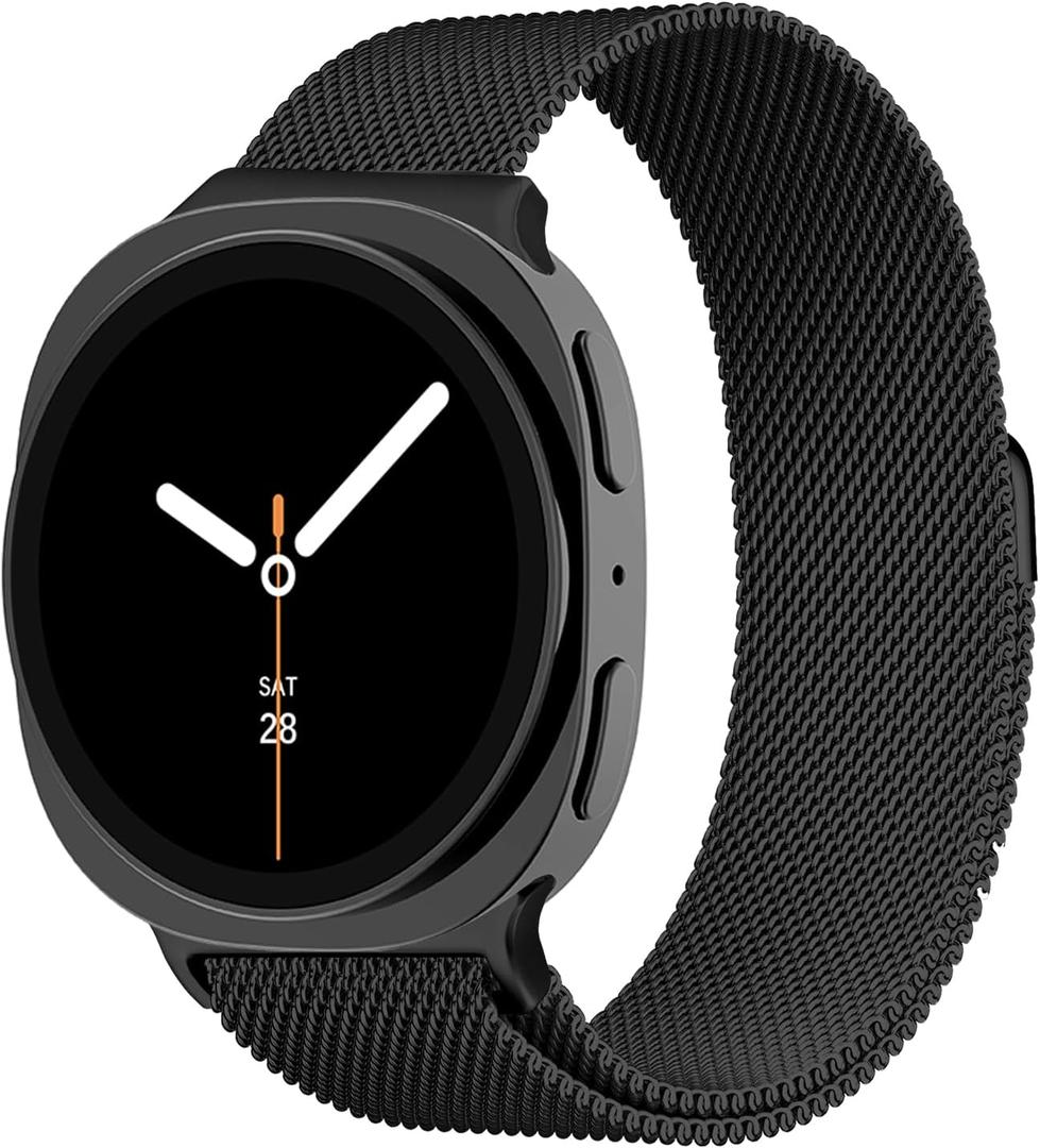 Milanese Loop Metal Band for Samsung Galaxy Watch 8 Band 40mm 44mm/8 Classic 46mm Women Men,Mesh Magnetic Stainless Steel Strap for Samsung Galaxy Watch 8 Bands 44 mm 40 mm/8 Classic 46 mm Correa