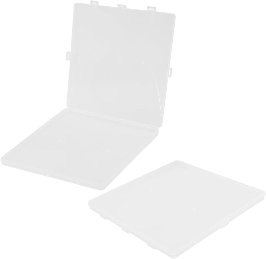 HOMSFOU 2 Pack Plastic Organizer Box Document Holder Filing Box for Important Papers Travel Storage Case for Cards Certificates Coins