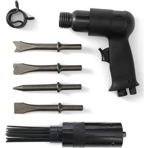 Pneumatic Needle Scaler 19 Needles and Air Hammer Pistol 4 Chisels 2 in 1