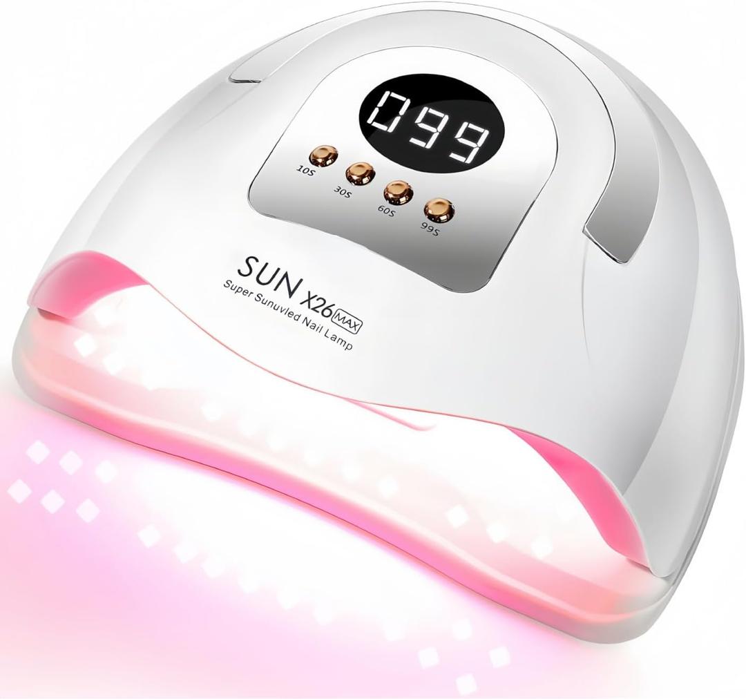 UV LED Nail Lamp with 81 Beads, 380W Nail Curing Lamps for Gel Polish with Automatic Sensor/4 Timer Setting,Led Nail Dryer, Professional Nail Art Drying Tools for Fingernail and Toenail