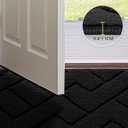 hicorfe Indoor Door Mat,Non Slip Door Mats,32"x48" Front Back Door Mat Rubber Backing,Absorbent Resist Dirt Entrance Inside Floor Mats for Entryway Washable Low-Profile(Black)