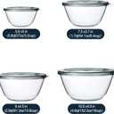 M MCIRCO Glass Mixing Bowls with Lids, 4 Packs Glass Bowl Set, Nesting Bowls for Meal Prep, Food Storage, Bowls For Cooking, Baking, BPA-Free, 0.8/1.7/2.9/4.8 Qt
