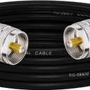 Superbat PL259 Coax Cable 15ft, UHF Male PL-259 CB Antenna Cable Extension RG58 Cable for HAM & CB Radio Antenna Analyzer Dummy Load SWR Meter etc.