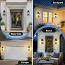Tewei 22'' Large Dusk to Dawn Outdoor Porch Light Fixture, 2 Pack Modern Black Exterior House Lights, Waterproof Outdoor Wall Sconce Lanterns for Porch Sensor Lighting Wall Mount for Patio Garage